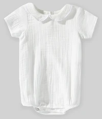 Burt's Bees Baby Boys Organic Cotton Muslin Short Sleeve Collared Bodysuit