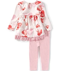 Burt's Bees Baby Girls Organic Cotton Long Sleeve I Heart You Top & Legging Tunic 2-Piece Set