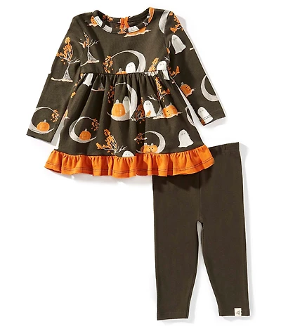 Burt's Bees Baby Girls Moonlight Fright Tunic Top & Legging Pants Set