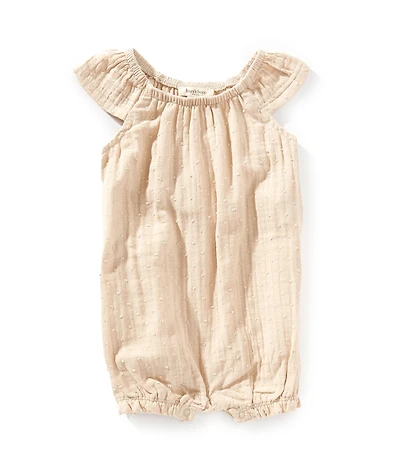 Burt's Bees Baby Girls Short Flutter Sleeves Polka Dot Muslin Bubble Bodysuit