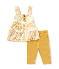 Burt's Bees Baby Girls Sleeveless Racerback Tank & Jungle Capri Legging Set