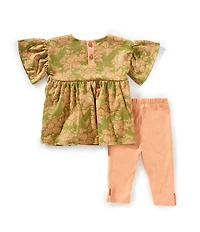 Burt's Bees Baby Girls Vibrant Gardens Top & Leggings Set