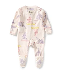 Burt's Bees Baby Girls Long Sleeves Yogi Elephants Sleep & Play Footie