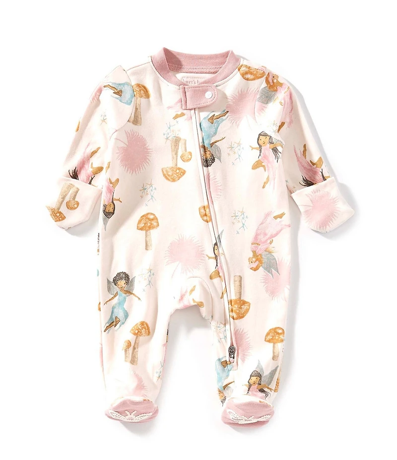 Burt's Bees Baby Girls Organic Cotton Fairy Garden Footie Sleeper