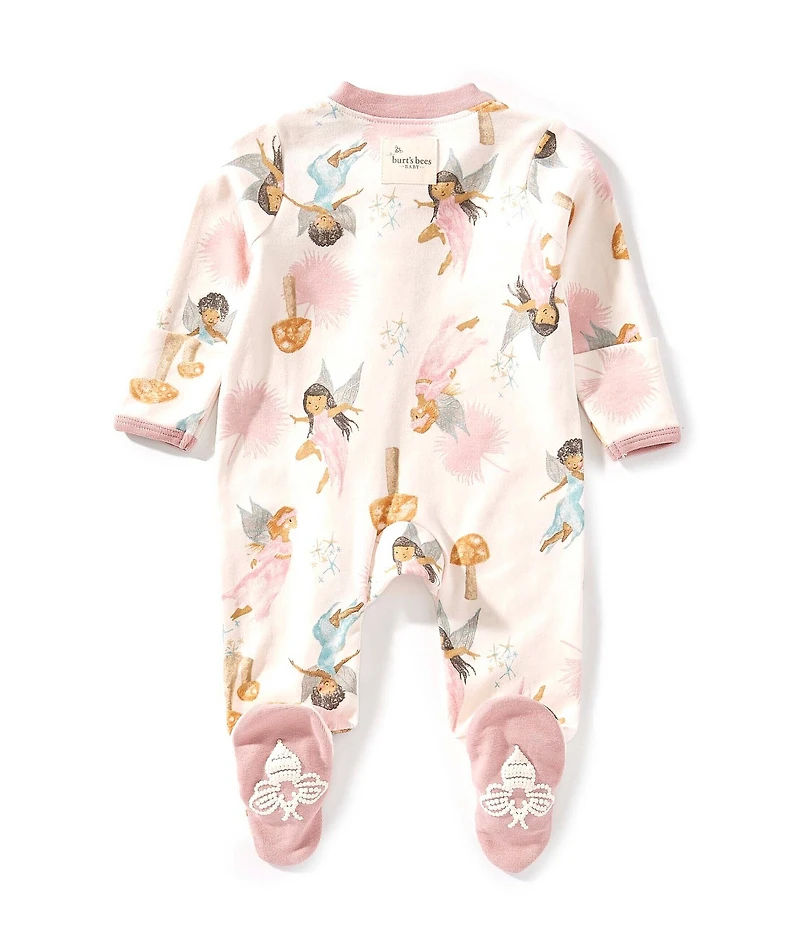 Burt's Bees Baby Girls Organic Cotton Fairy Garden Footie Sleeper