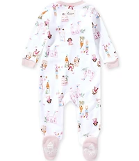 Burt's Bees Baby Girls Organic Cotton Fairytale Motif Print Footed Coverall