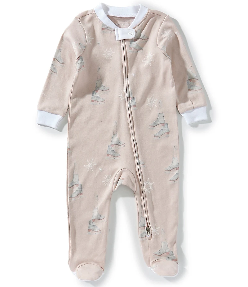 Burt's Bees Baby Girls Organic Cotton Ice Skates Footed Sleep & Play