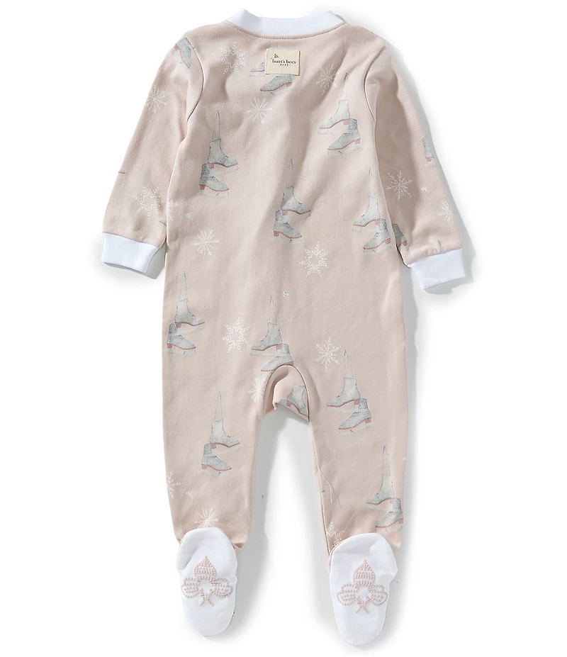 Burt's Bees Baby Girls Organic Cotton Ice Skates Footed Sleep & Play