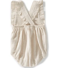 Burt's Bees Baby Girls Organic Cotton Sleeveless Ruffle Crisscross-Strap Romper