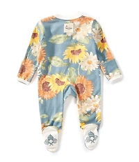 Burt's Bees Baby Girls Organic Cotton Sunflowers Footie Sleeper
