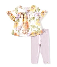 Burt's Bees Baby Girls Sweet Sunflower Tunic Top & Legging Pants Set