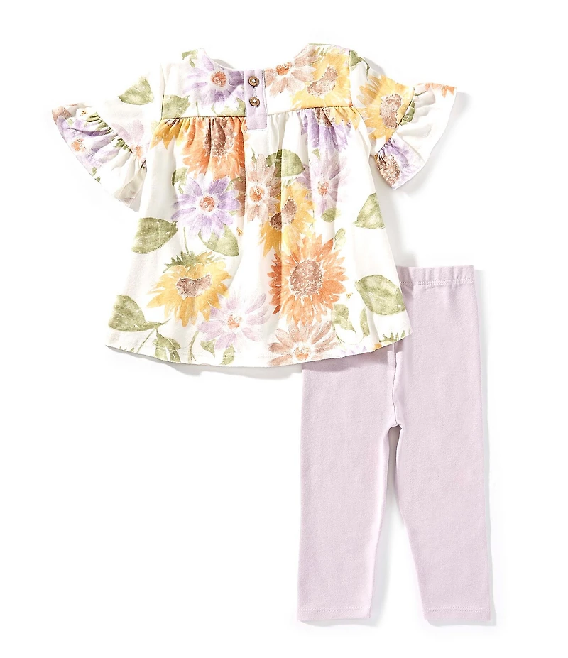 Burt's Bees Baby Girls Sweet Sunflower Tunic Top & Legging Pants Set