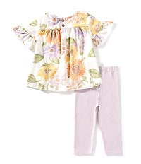 Burt's Bees Baby Girls Sweet Sunflower Tunic Top & Legging Pants Set