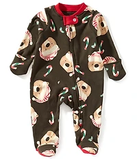 Burt's Bees Baby Long-Sleeve Candy Cane Footed Coverall