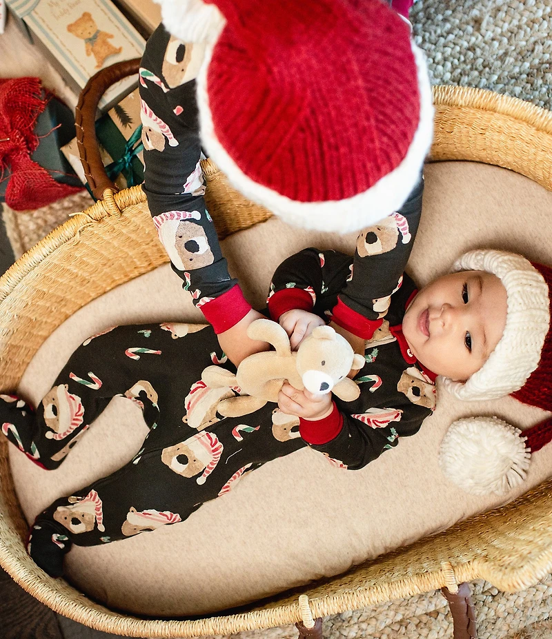 Burt's Bees Baby Long-Sleeve Candy Cane Footed Coverall