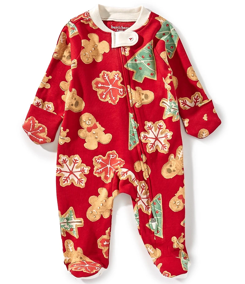 Burt's Bees Baby Long-Sleeve Gingerbread/Mixed Media Footed Coverall