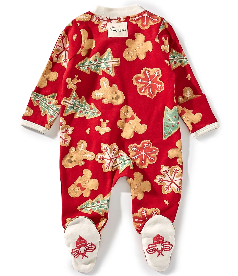 Burt's Bees Baby Long-Sleeve Gingerbread/Mixed Media Footed Coverall