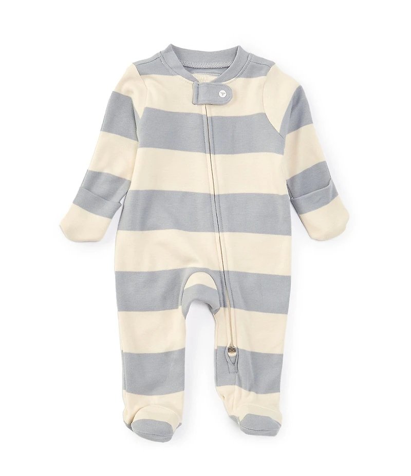 Burt's Bees Baby Long-Sleeve Rugby-Striped Footie Coverall