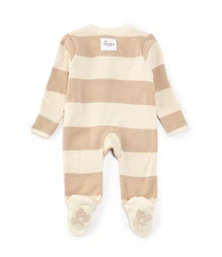 Burt's Bees Baby Long-Sleeve Rugby-Striped Footie Coverall