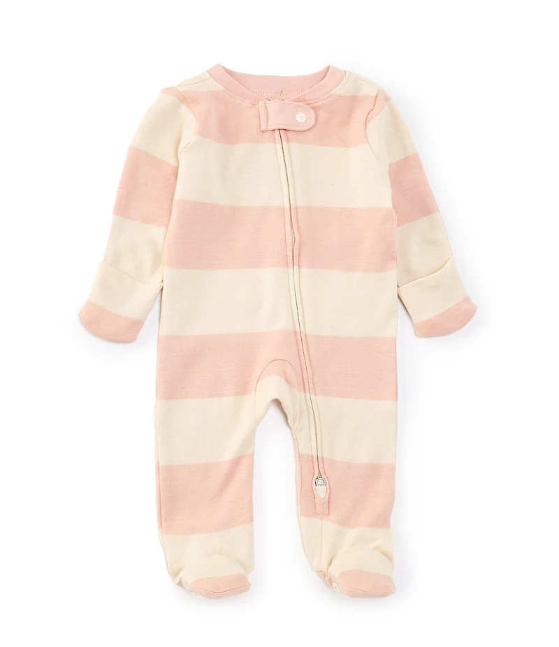 Burt's Bees Baby Long-Sleeve Rugby-Striped Footie Coverall