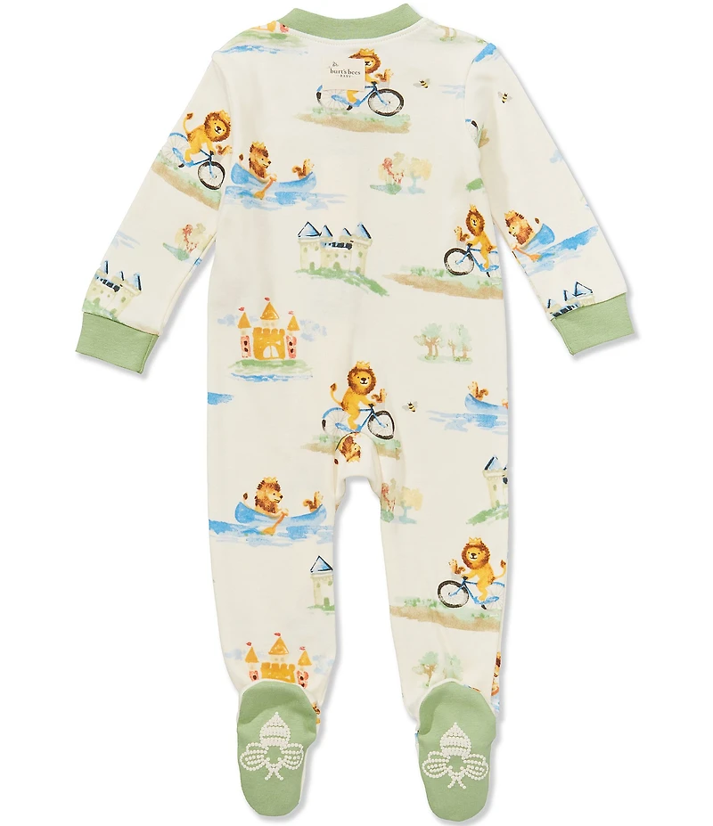 Burt's Bees Baby Organic Cotton Long Sleeve Lion Life Sleep & Play Footie