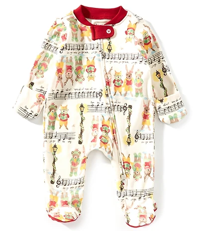 Burt's Bees Baby Organic Cotton Long-Sleeve Christmas Carolers Footed Coverall