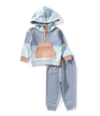 Burt's Bees Baby Organic Cotton Sleeveless Colorblock Sweatshirt & Matching Jogger Pants Set
