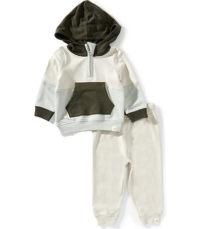 Burt's Bees Baby Organic Cotton Sleeveless Colorblock Sweatshirt & Matching Jogger Pants Set