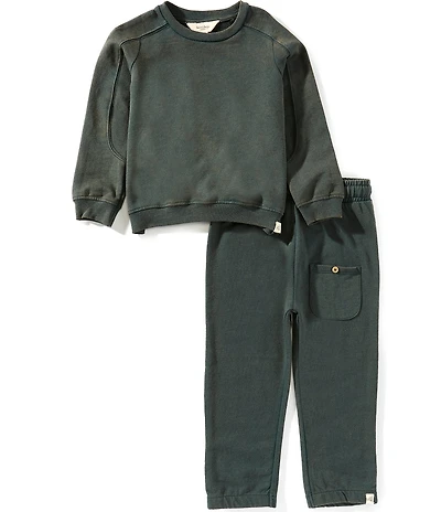 Burt's Bees Little Boys Long-Sleeve Acid-Wash Sweatshirt & Coordinating Jogger Pants Set