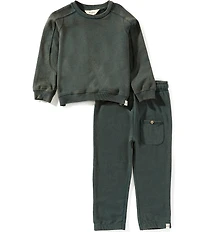 Burt's Bees Little Boys Long-Sleeve Acid-Wash Sweatshirt & Coordinating Jogger Pants Set