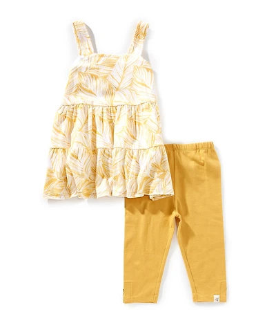 Burt's Bees Little Girls Sleeveless Leafy Jungle Tank Top & Legging Set