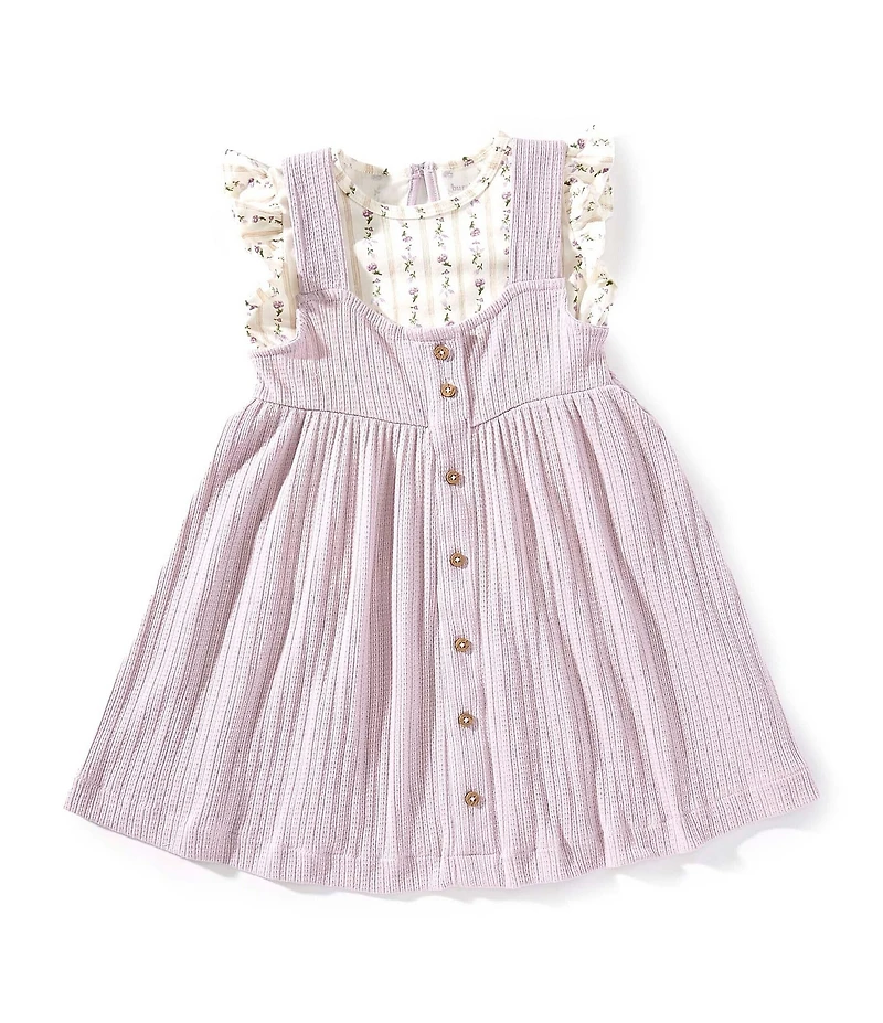 Burt's Bees Little Girls Organic Cotton Farmhouse Floral T-Shirt & Dress Set