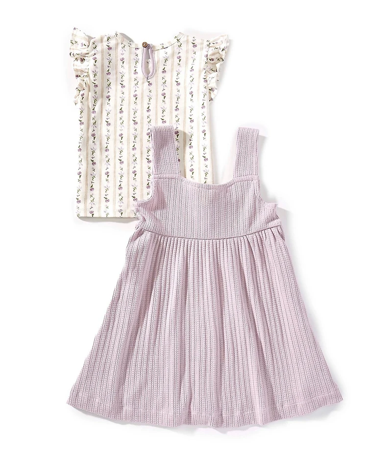 Burt's Bees Little Girls Organic Cotton Farmhouse Floral T-Shirt & Dress Set