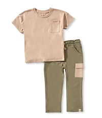 Burt's Bees Little Kids Drop Shoulder T-Shirt & Legging Pants Set