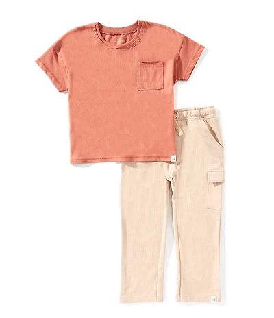 Burt's Bees Little Kids Drop Shoulder T-Shirt & Legging Pants Set