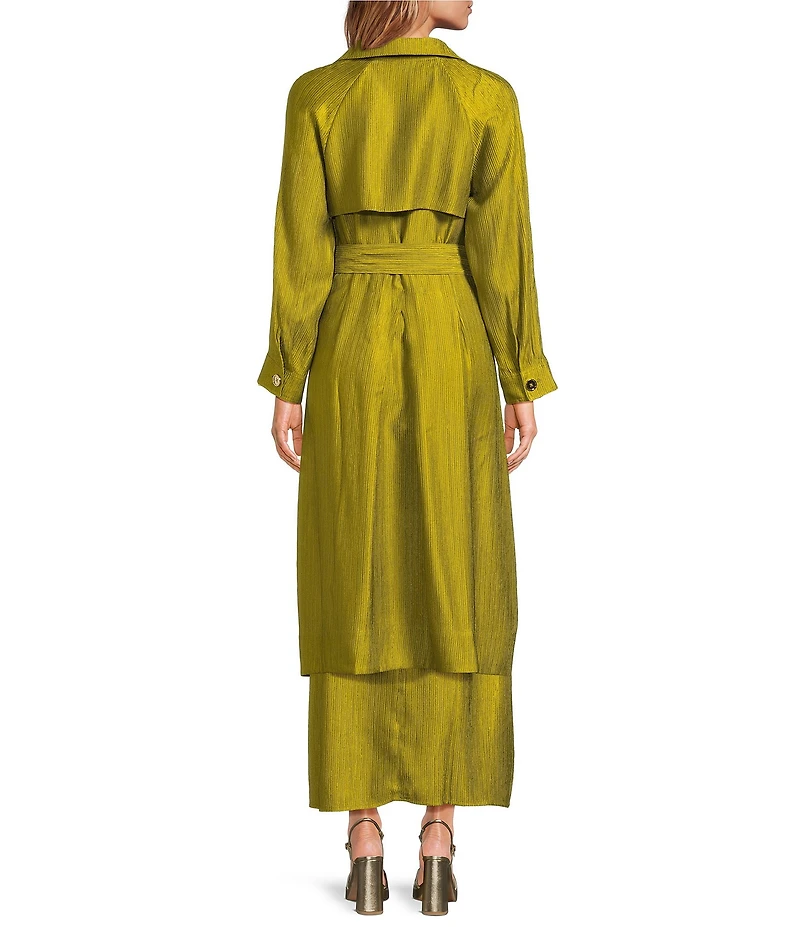 Buru Belted Wrap Collared Trench Coat