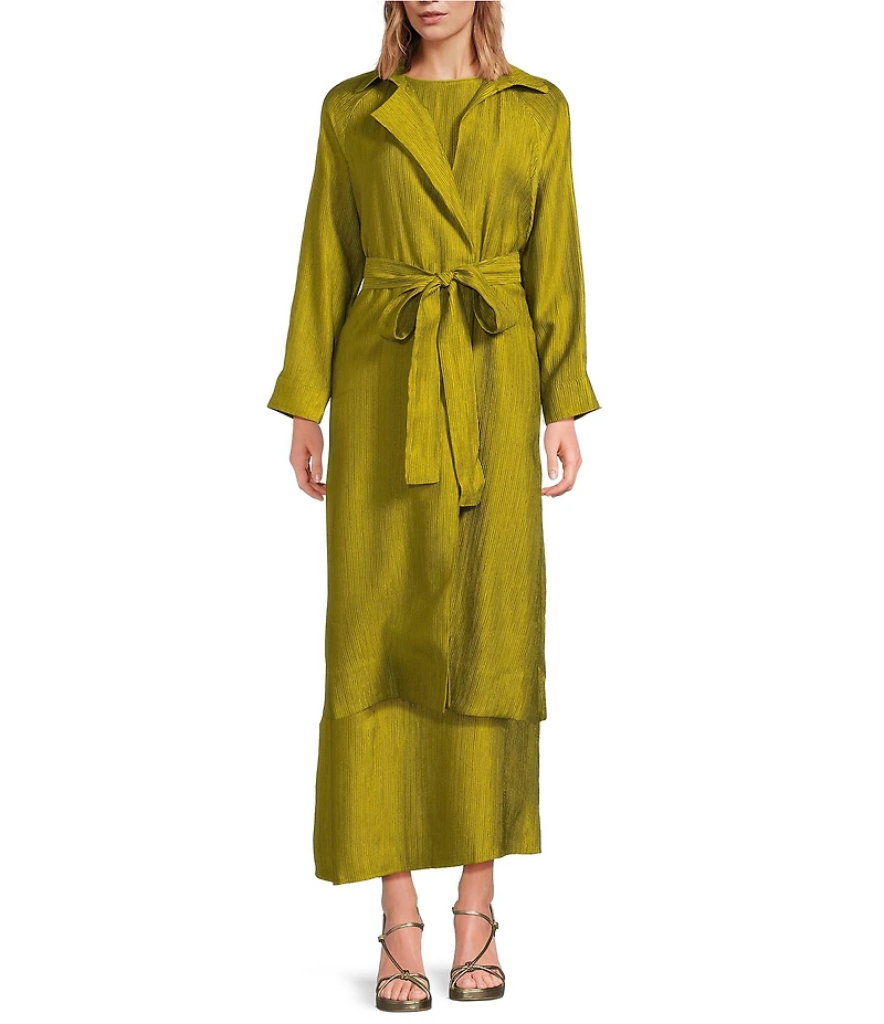 Buru Belted Wrap Collared Trench Coat