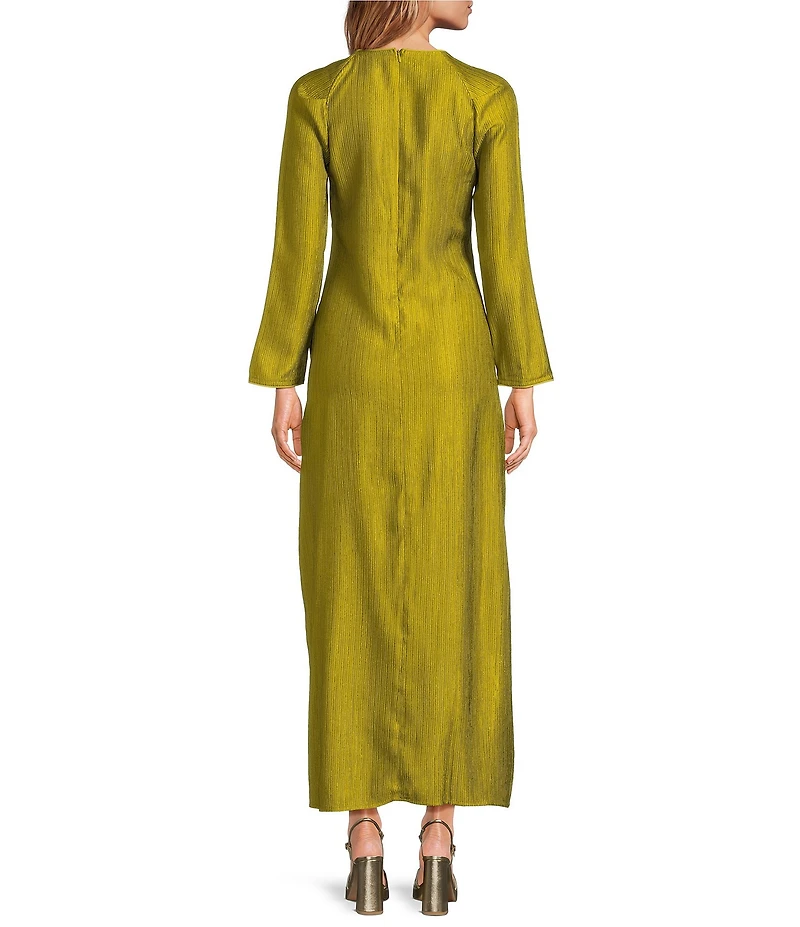 Buru Column Crew Neck Bracelet Sleeve Length Midi Dress