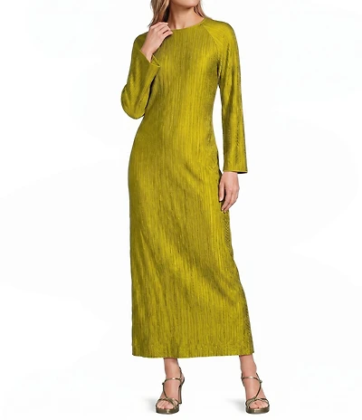 Buru Column Crew Neck Bracelet Sleeve Length Midi Dress