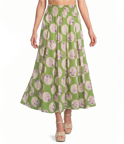 Buru Coordinating Dot Printed Midi Skirt