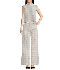 Buru Cropped Sleeveless Mock Neck Button Back Cropped Coordinating Boxy Top