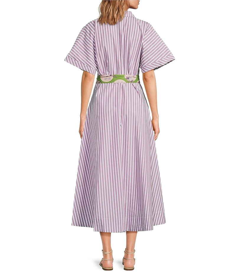 Buru Donna A-Line Striped Day Midi Dress