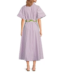 Buru Donna A-Line Striped Day Midi Dress