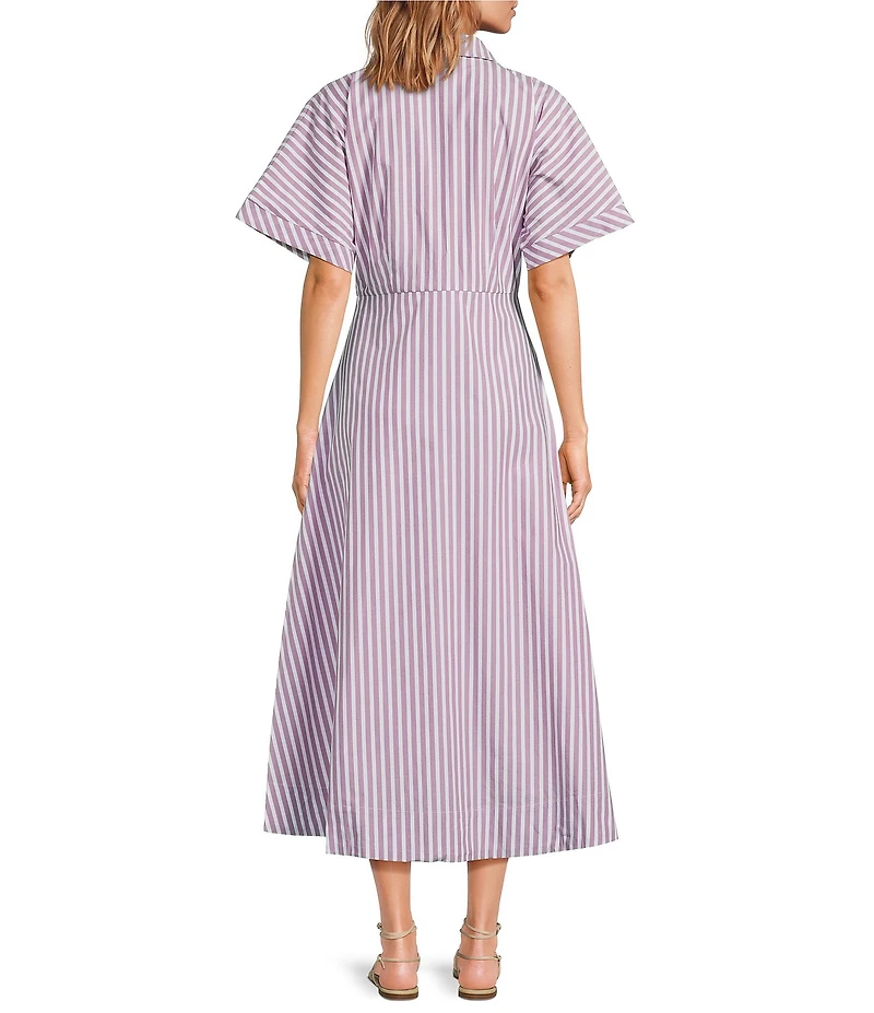 Buru Donna A-Line Striped Day Midi Dress