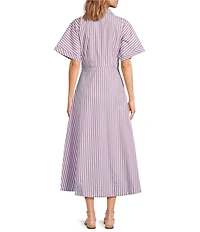 Buru Donna A-Line Striped Day Midi Dress