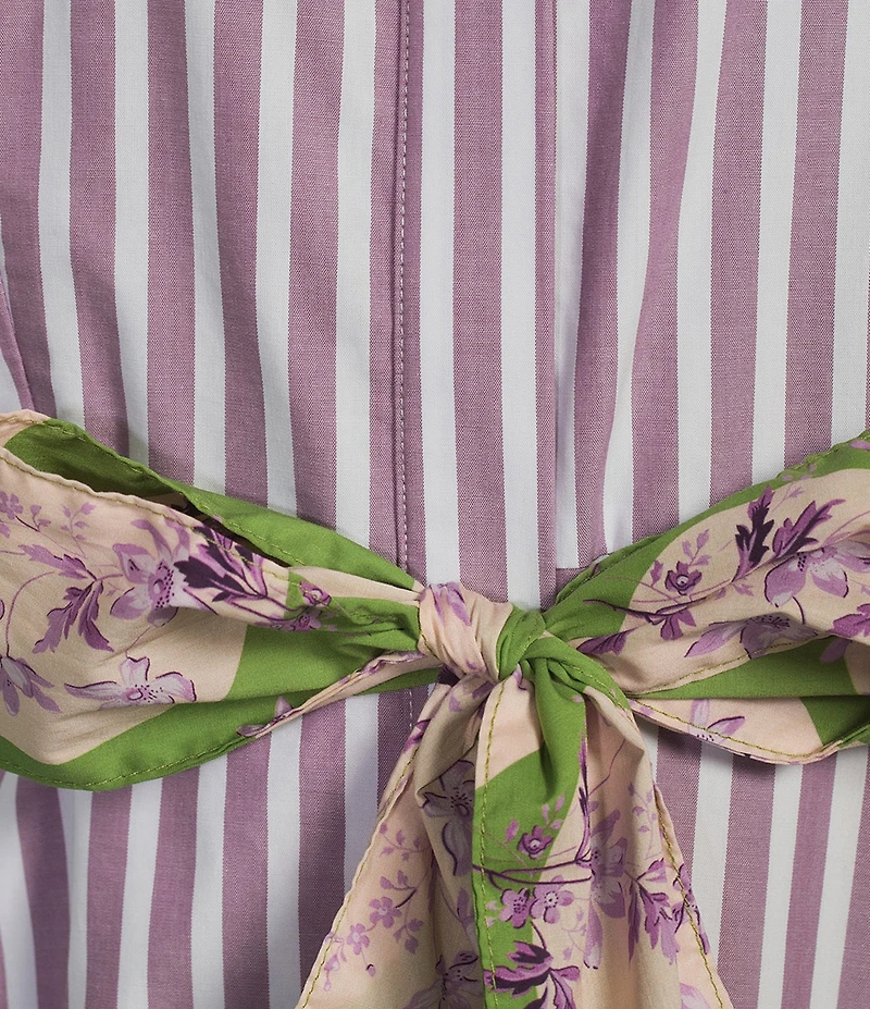 Buru Donna A-Line Striped Day Midi Dress