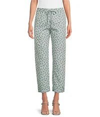 Buru Everyday High Rise Paisley Print Coordinating Ankle Pants