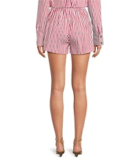 Buru Everyday Stripe Print Elastic Waistband Coordinating Shorts