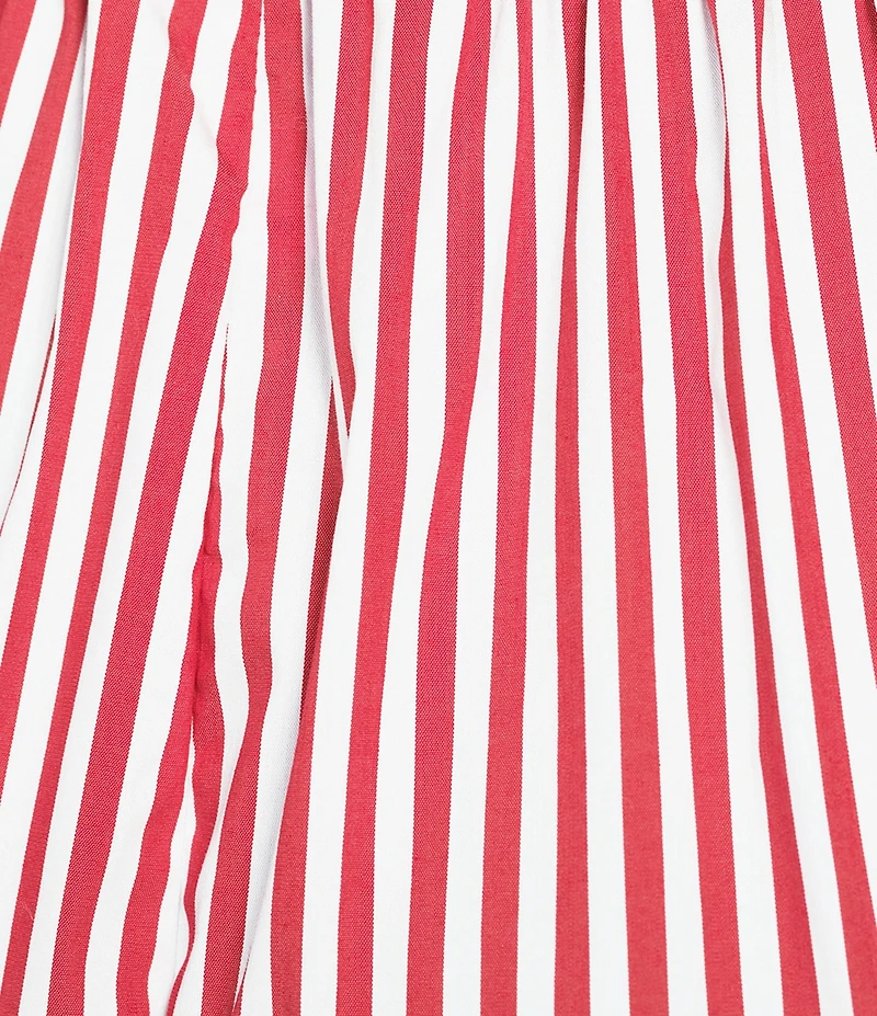 Buru Everyday Stripe Print Elastic Waistband Coordinating Shorts