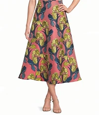 Buru Laura Jacquard Textile A Line Coordinating Midi Skirt